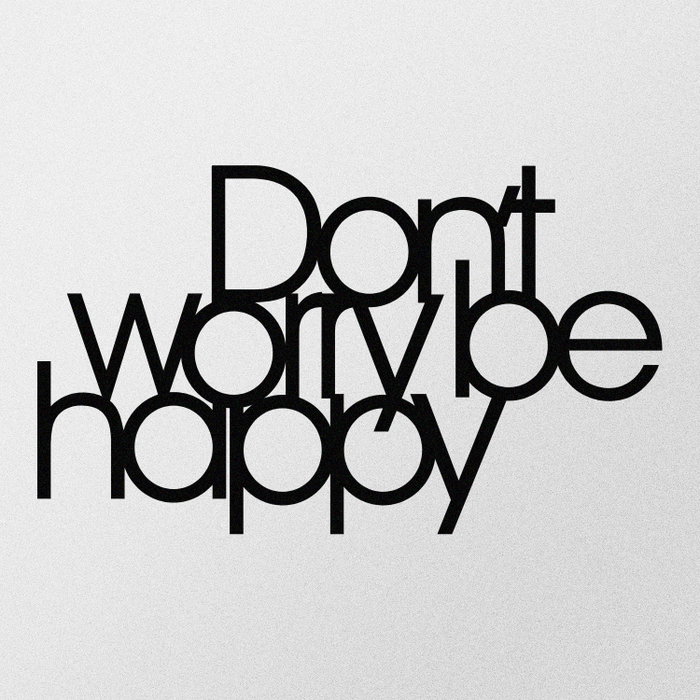 Wallity Escultura de Pared Dont Worry Be Happy en Negro
